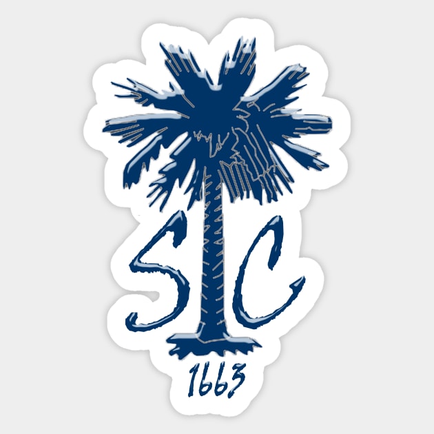 Blue Chrome SC Palm Sticker by wtaylor72